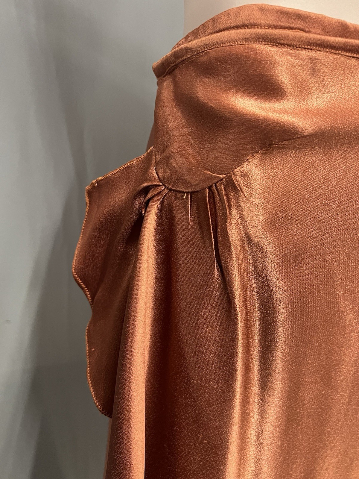 1940’s Copper Crepe Back Satin Skirt
