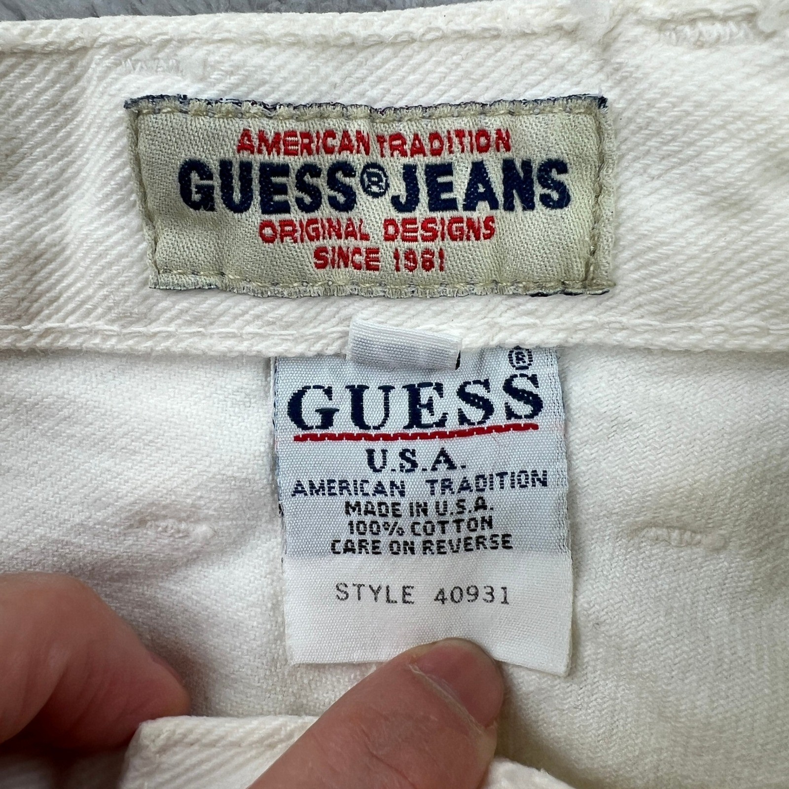 Guess Vintage High Waisted Denim Shorts 25 White Women Made in USA 90s Retro