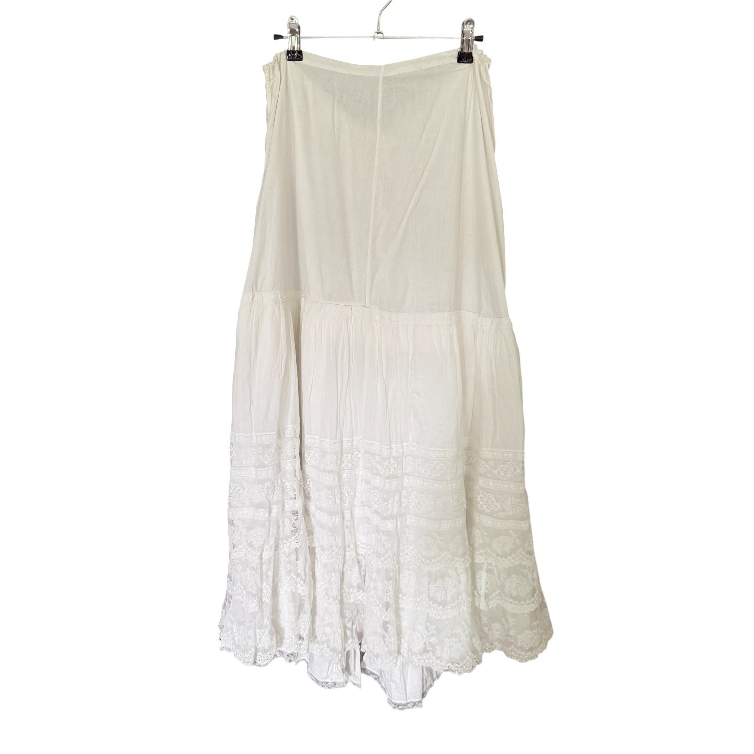 Antique Layered petticoat Double layered lace hand embroidered skirt maxi