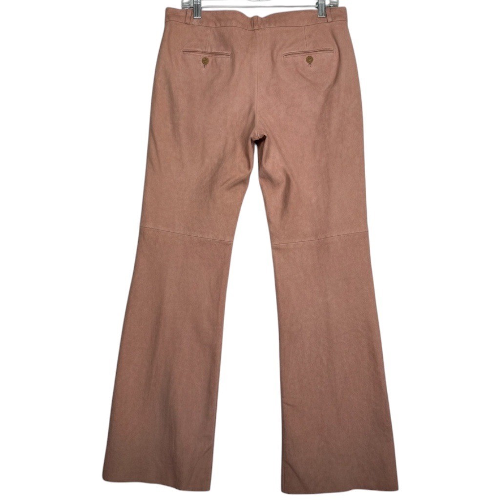 Vintage Express Editor Suede Pants 10 Blush Pink Y2K Wide Leg Quiet Luxury