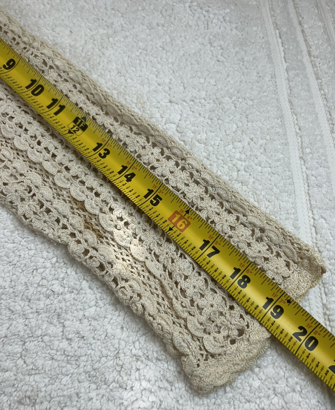Vintage Shanghai Handmade Cotton Crocheted Cardigan Sweater Wmns LG Ecru *READ*