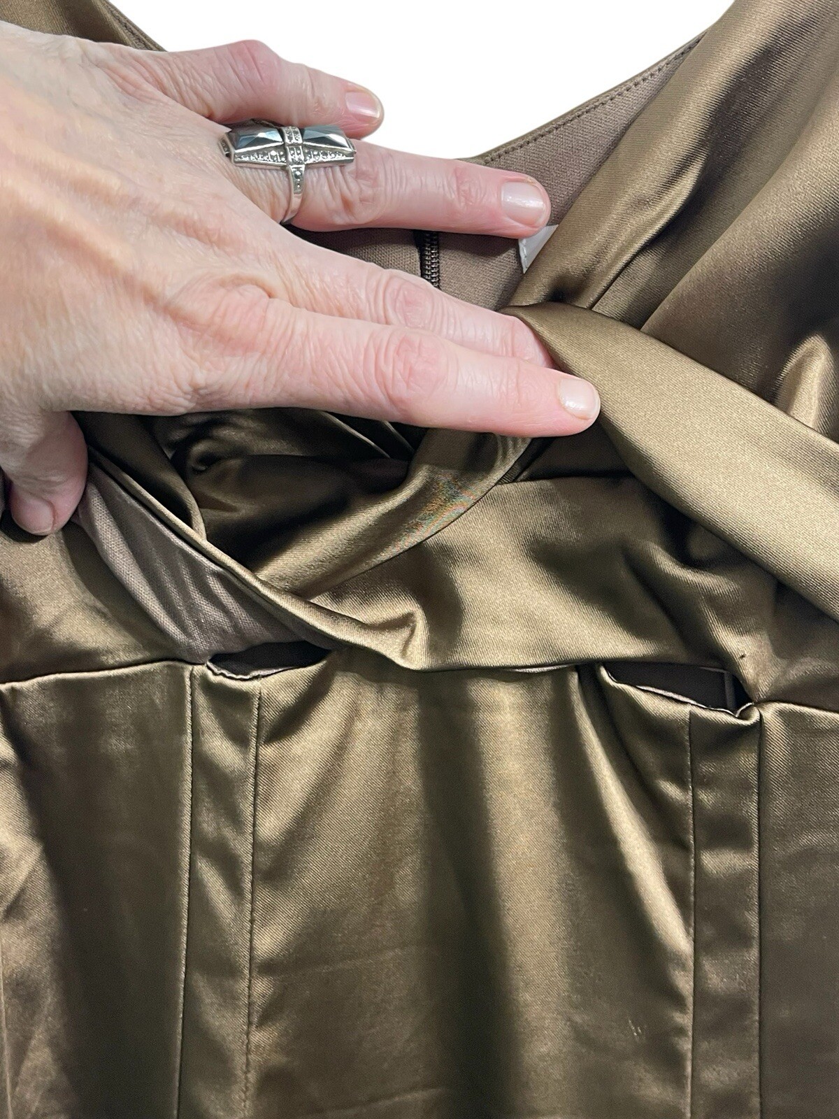 Vintage Cache Made in USA marked size 12 fits like 4/6 shimmery brown