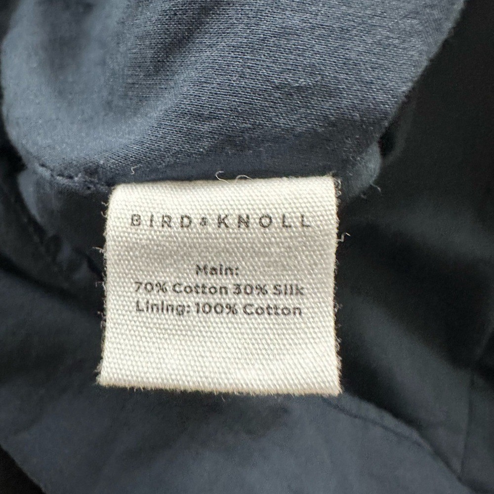 Bird & Knoll Meadow Cotton/Silk Mini Dress in Inky Blue. NWT. Size L