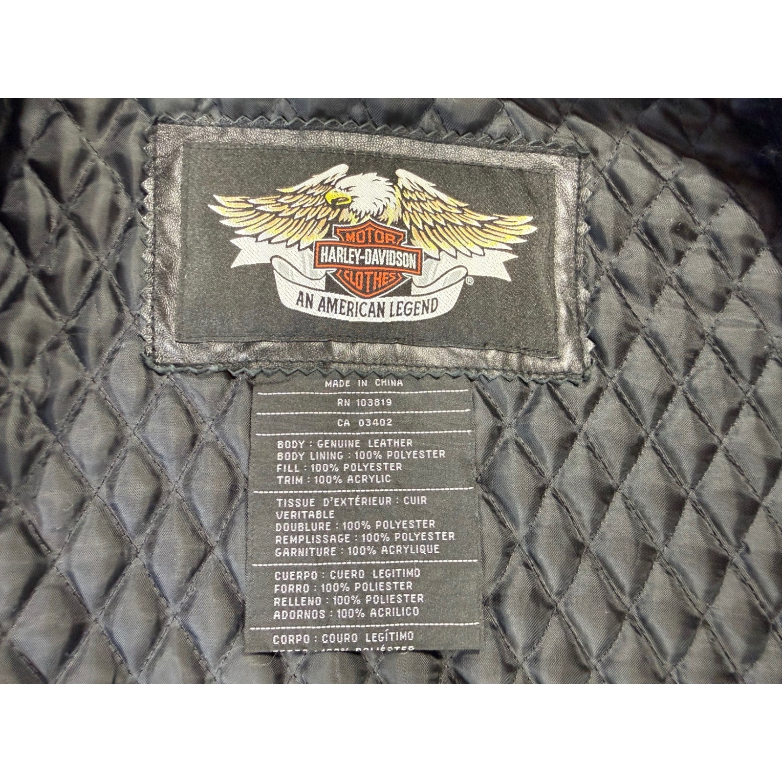 Harley-Davidson Bomber Jacket Womens XL White Leather Vintage Biker Moto Outdoor
