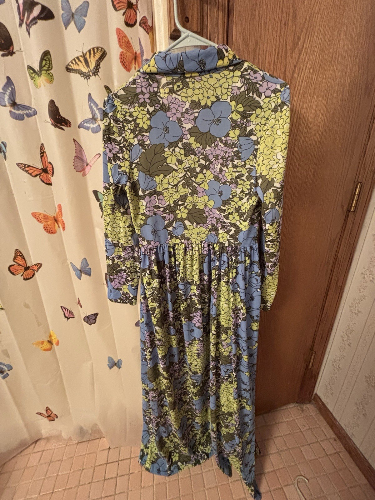 Vintage 70s Warners Retro Psychedelic Floral Dress And Robe Set Size M-L