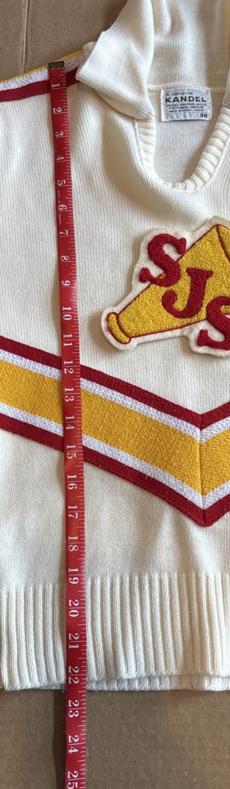 Vintage Kandel Mills SJS Varsity Cheerleading Sweater Size 36 Costume
