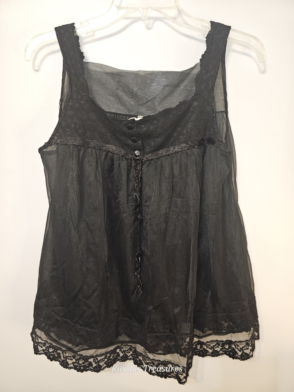 D&rsquo;signer ILGWU Womens Black Baby Doll Womens Nighty Medium With Bloomers Vintage