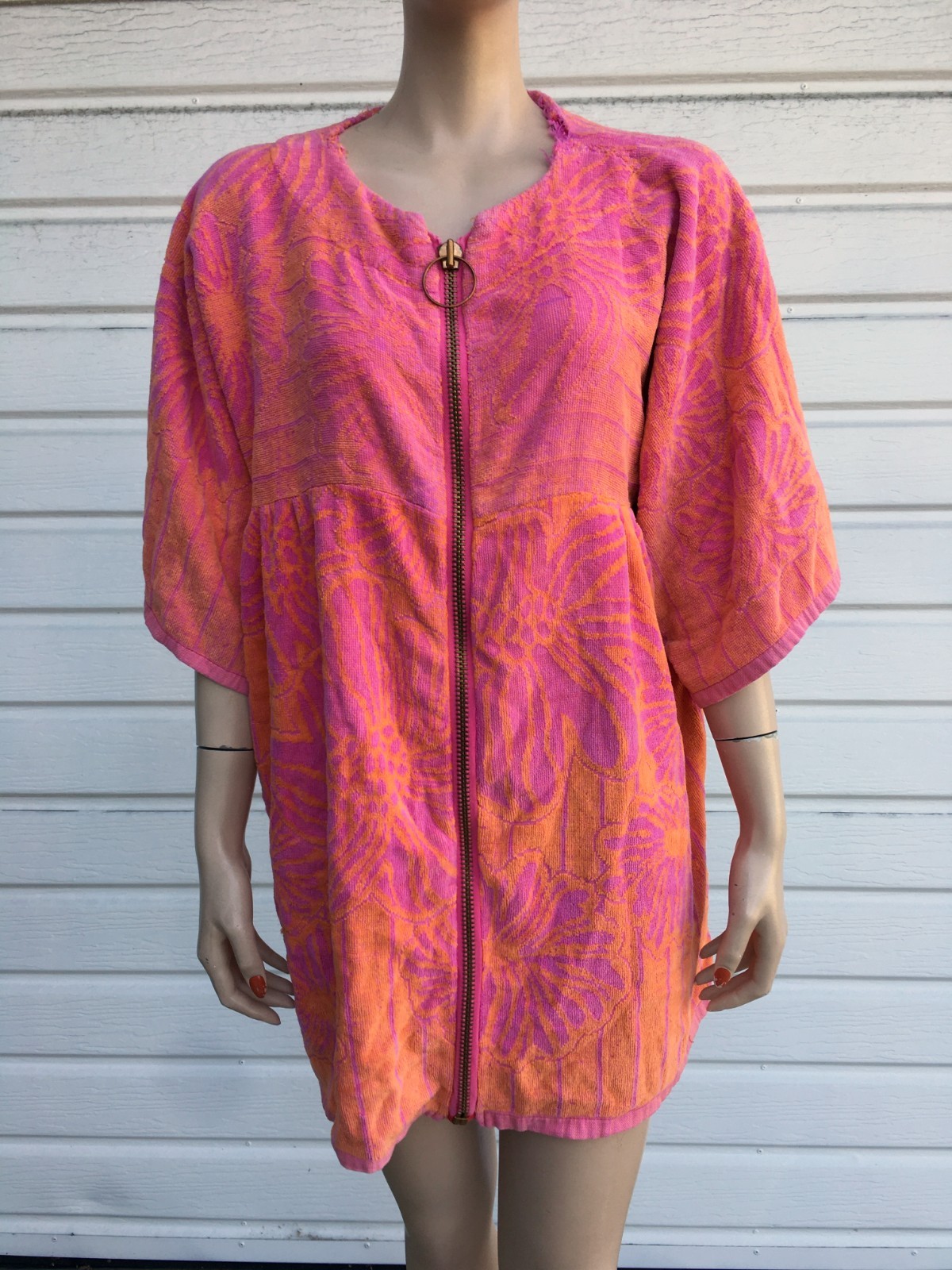 Vtg 70&rsquo;s Cote d&rsquo;Azure Terrycloth Towel Mini Dress Coverup Japan Women&rsquo;s sz L
