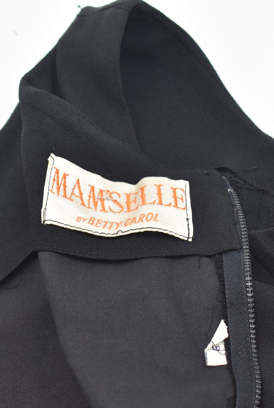 Vintage 1960s M&rsquo;amselle By Betty Carol Black Jackie O Style Cocktail Dress Size9