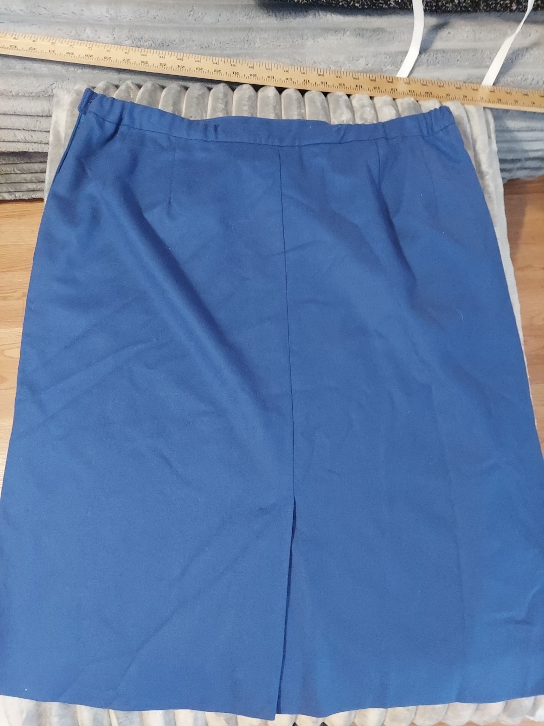 VTG Pendleton Medium Blue Pleated/Pockets Midi Skirt Sz20W 100% Virgin Wool USA