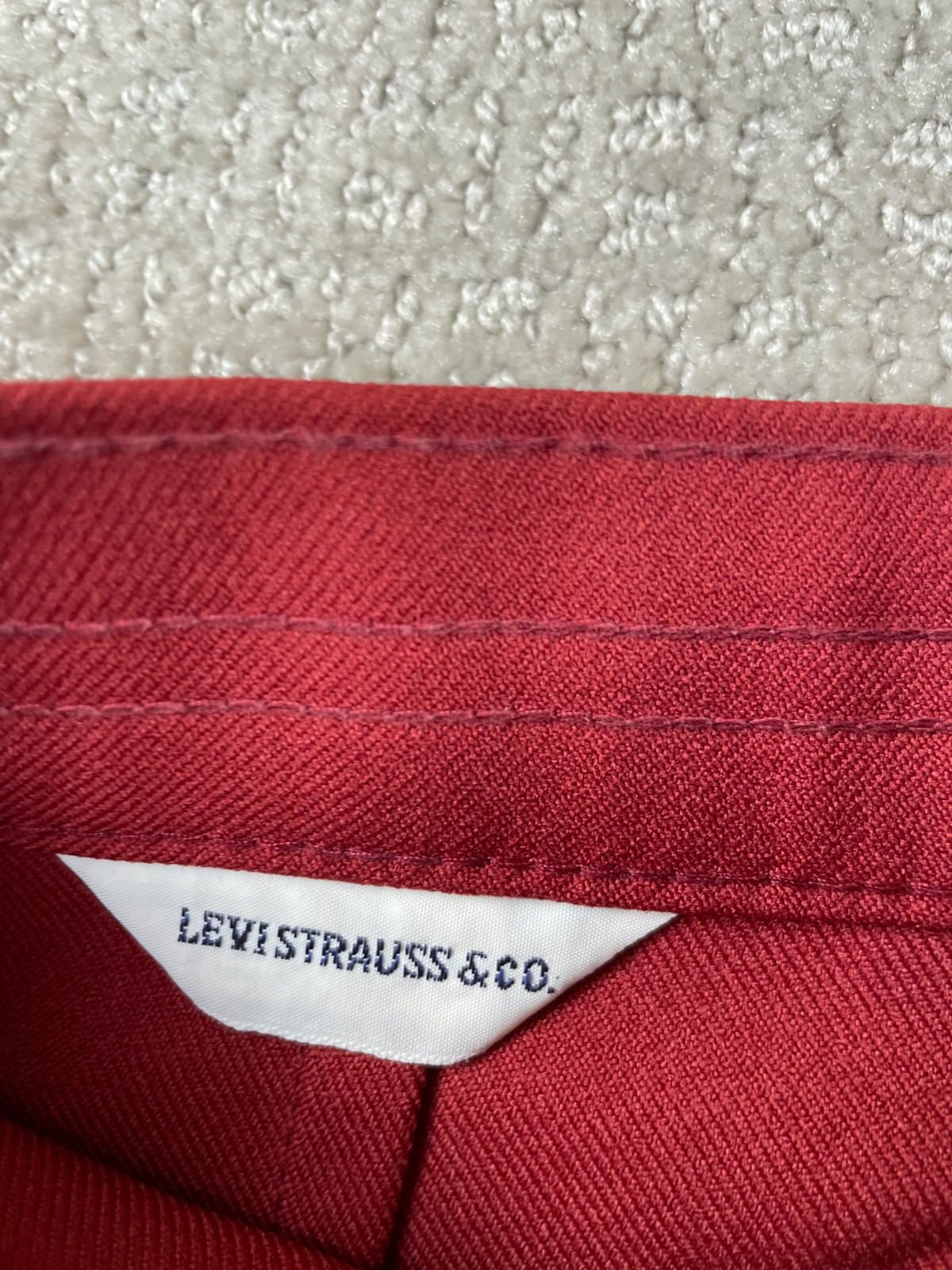 Vintage 70s Levis Pants Women Fits 23×32 Red Polyester Bareback Flare Bootcut