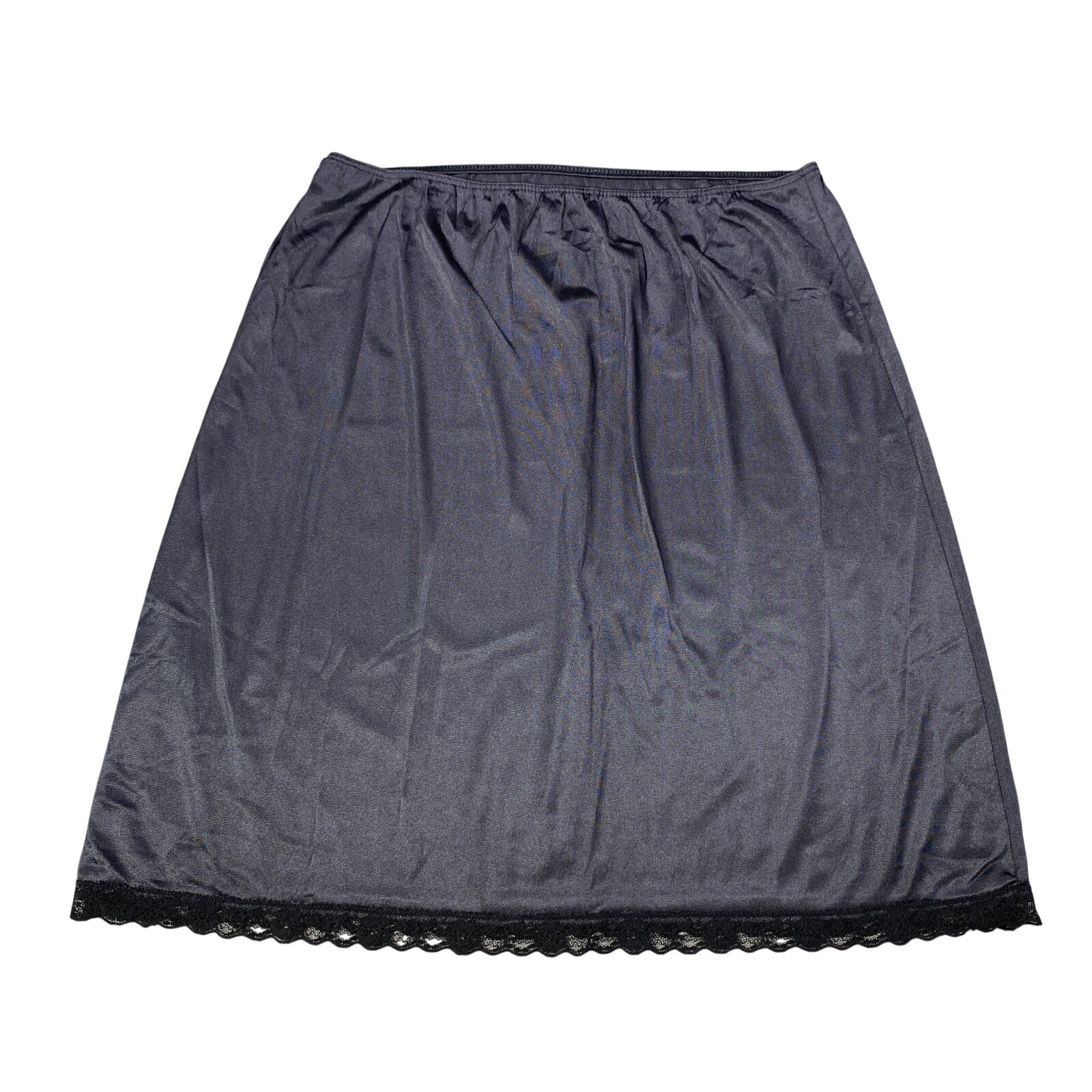 VINTAGE Leggs Half Slip Skirt Medium Black Nylon Antron III Lace Trim