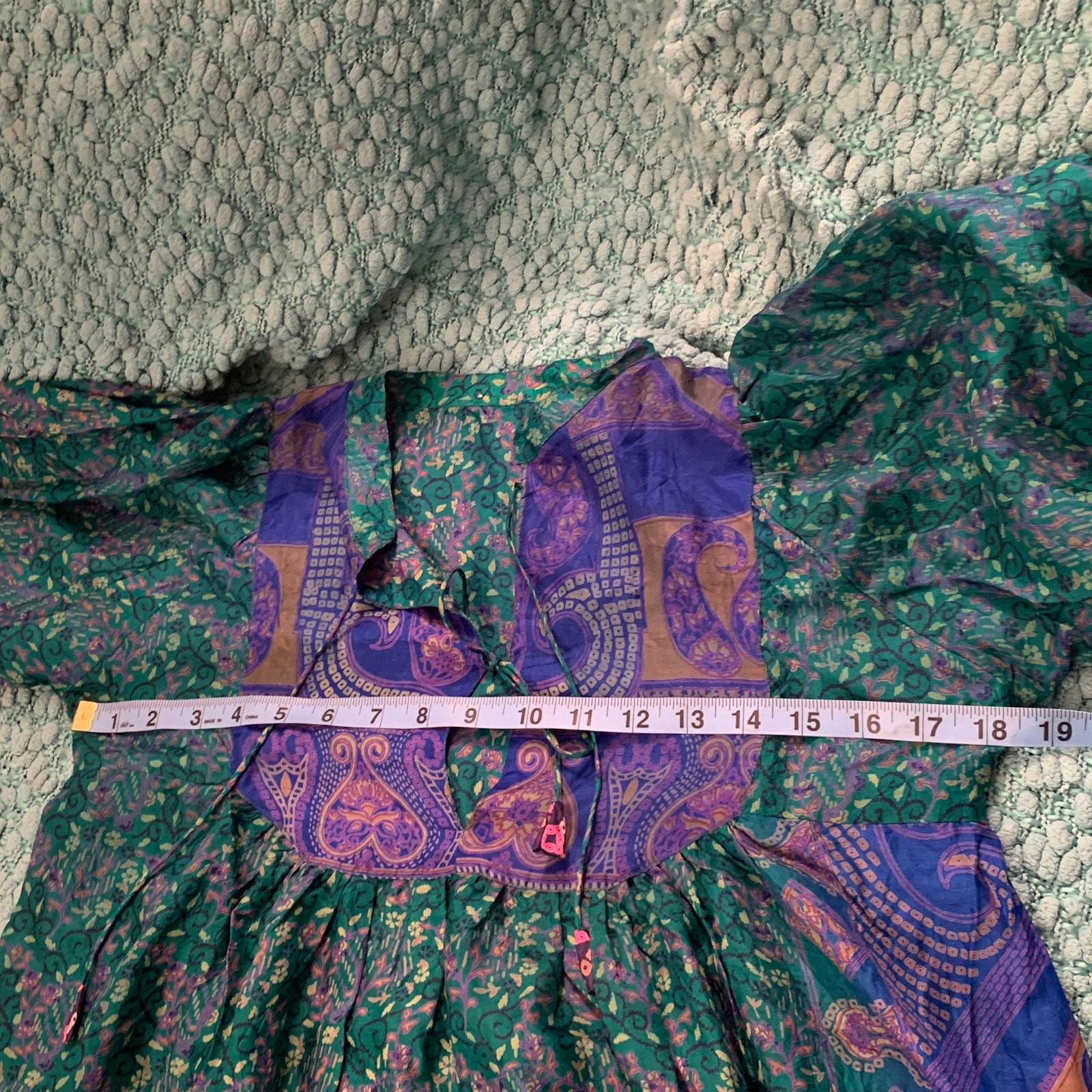 SEVENTIES 70&rsquo;s India SILK Mixed PATCHWORK Block Print HIPPIE BOHO Gypsy Dress
