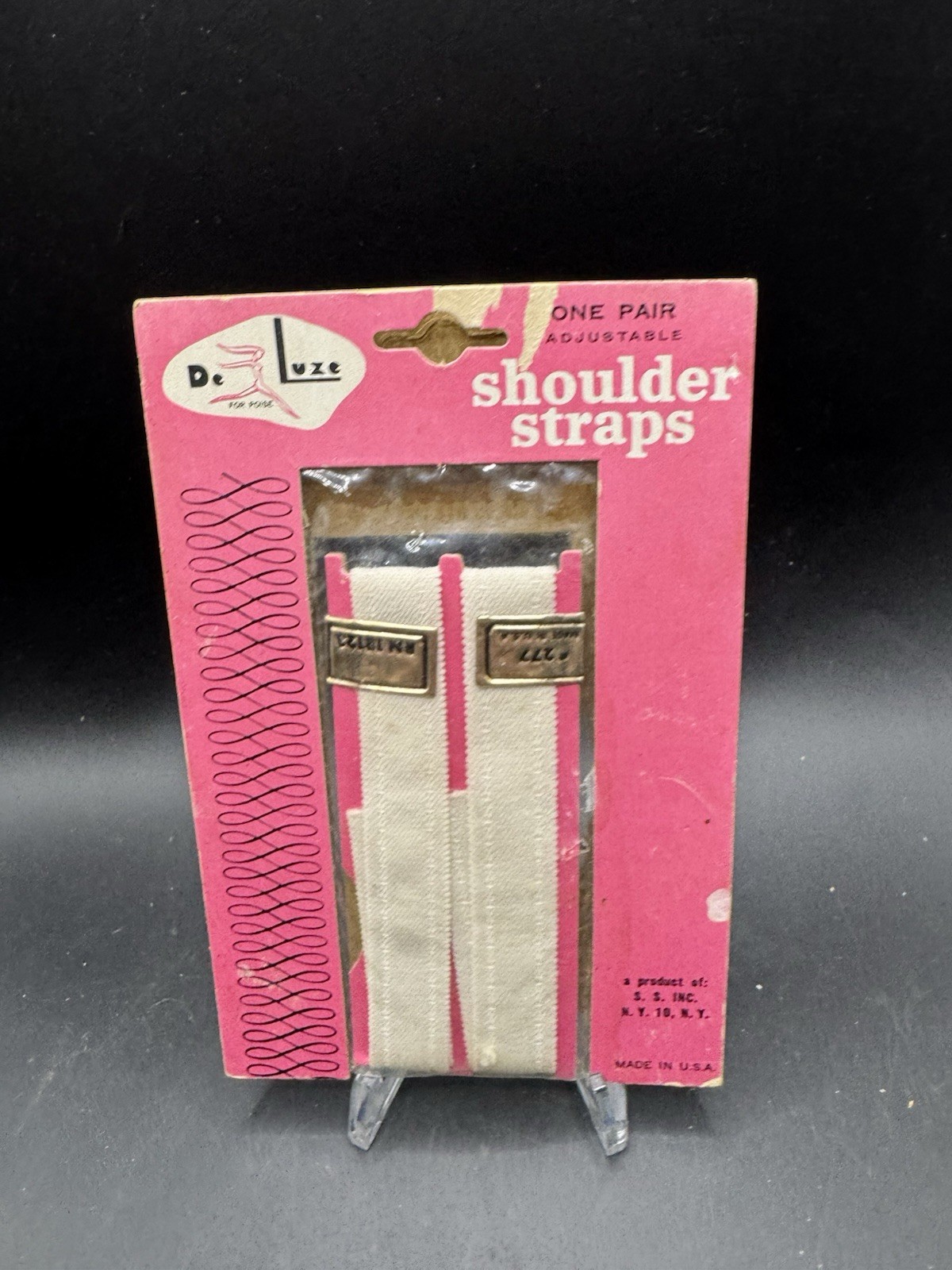 Vintage De Luxe Adjustable white Cotton Shoulder Straps for bra or dress-slip