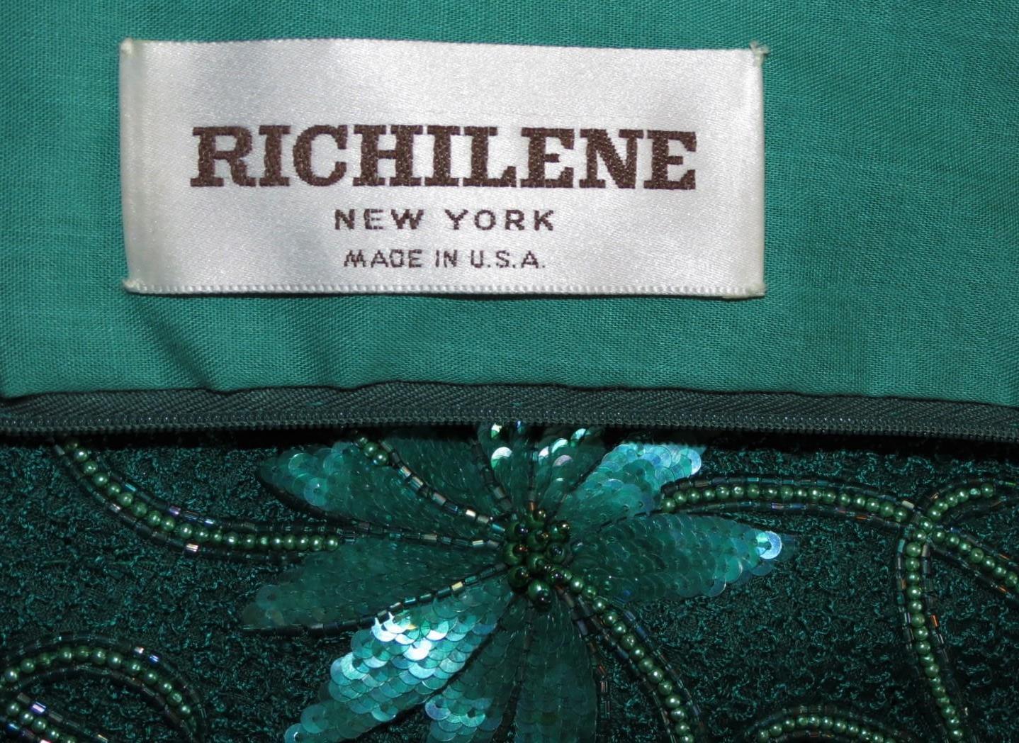 Richilene New York Spectacular embroidered & beaded SILK special occasion gown L