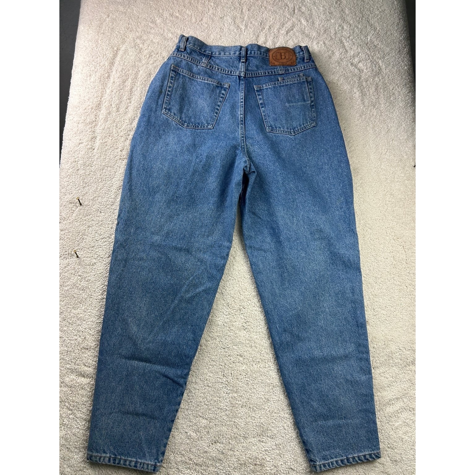 Vintage Brittania Express High Waisted Pleated Mom Jeans Medium Wash Blue Sz 14