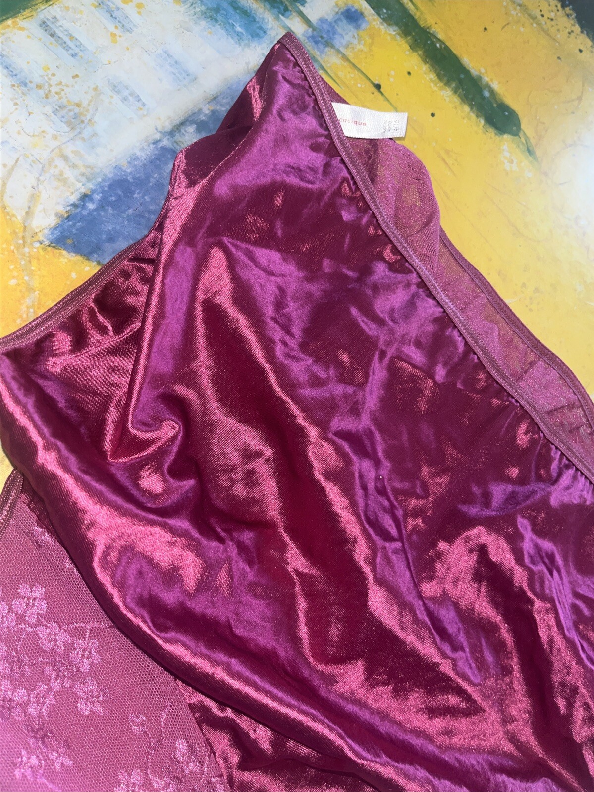 Vintage Lane Bryant Cacique 14/16 Second Skin High Leg Satin Lace Front Panty