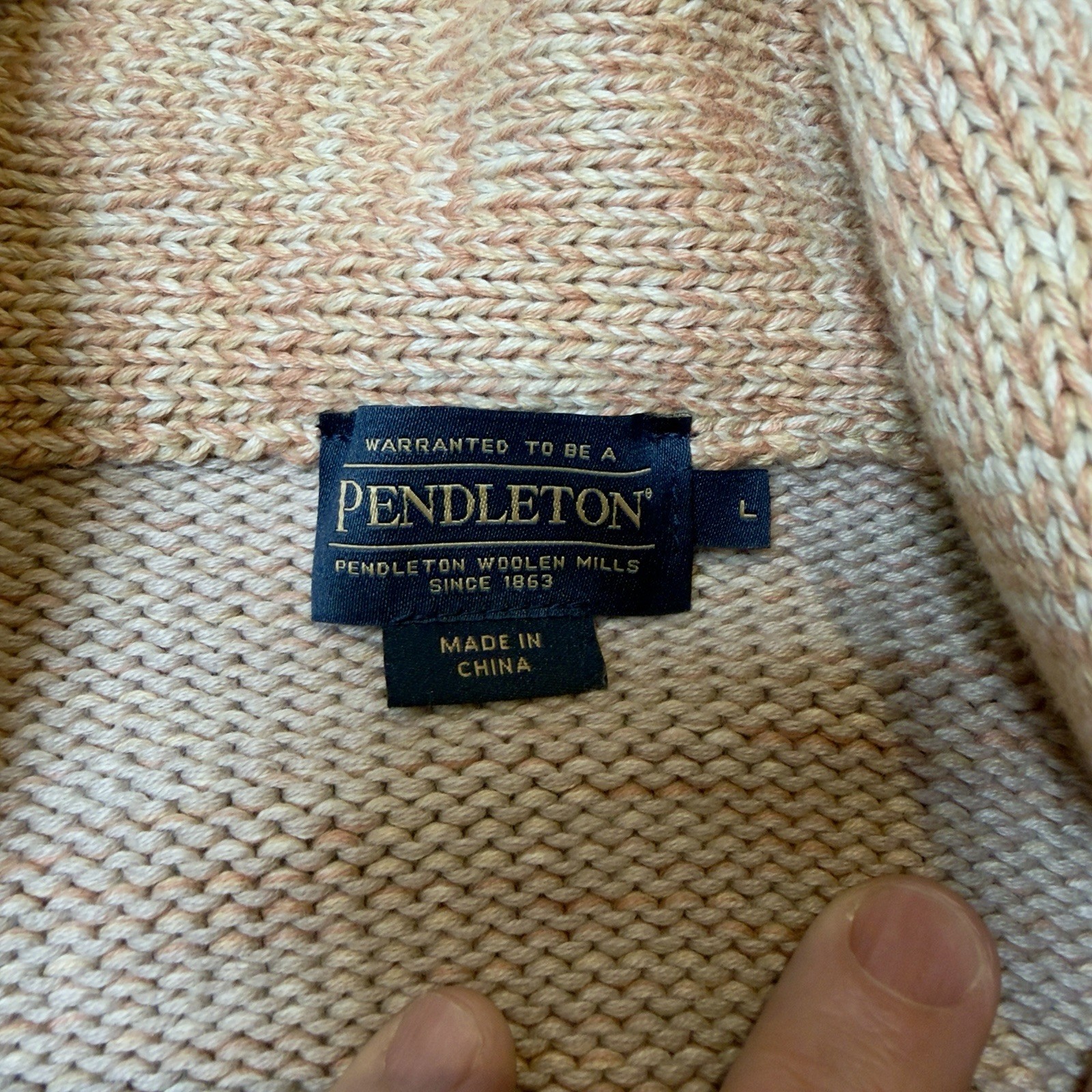 Vintage Women’s Pendleton Wrap Around Shawl Collar Belted Sweater Size L