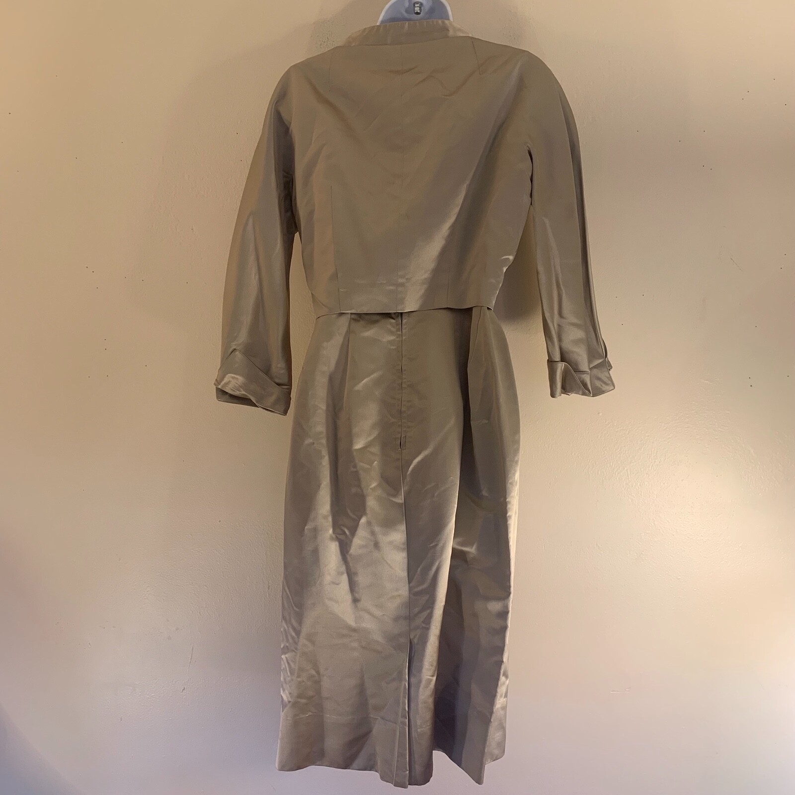 VINTAGE Custom 2 Piece Satin Empress Cocktail Dress Size 12 Colonial HongKong