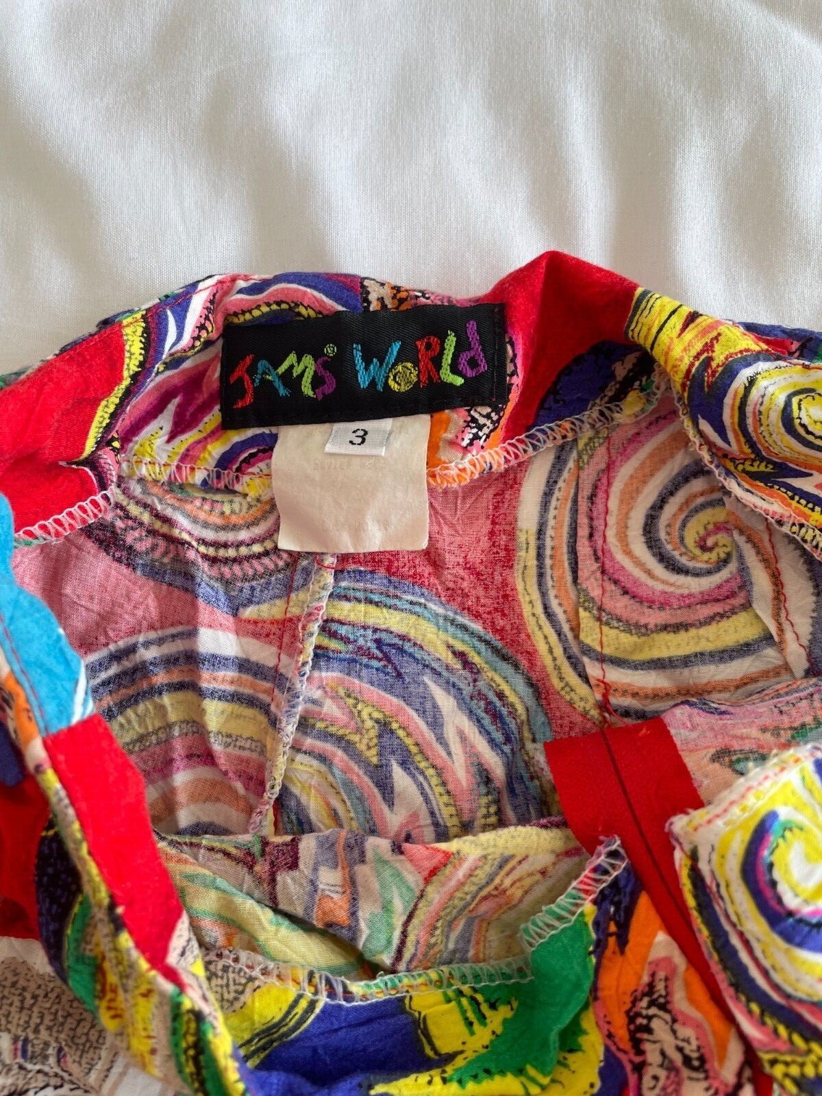 Vintage Jams World Wrap Swirl Pattern Skort Sz 3 (XS)