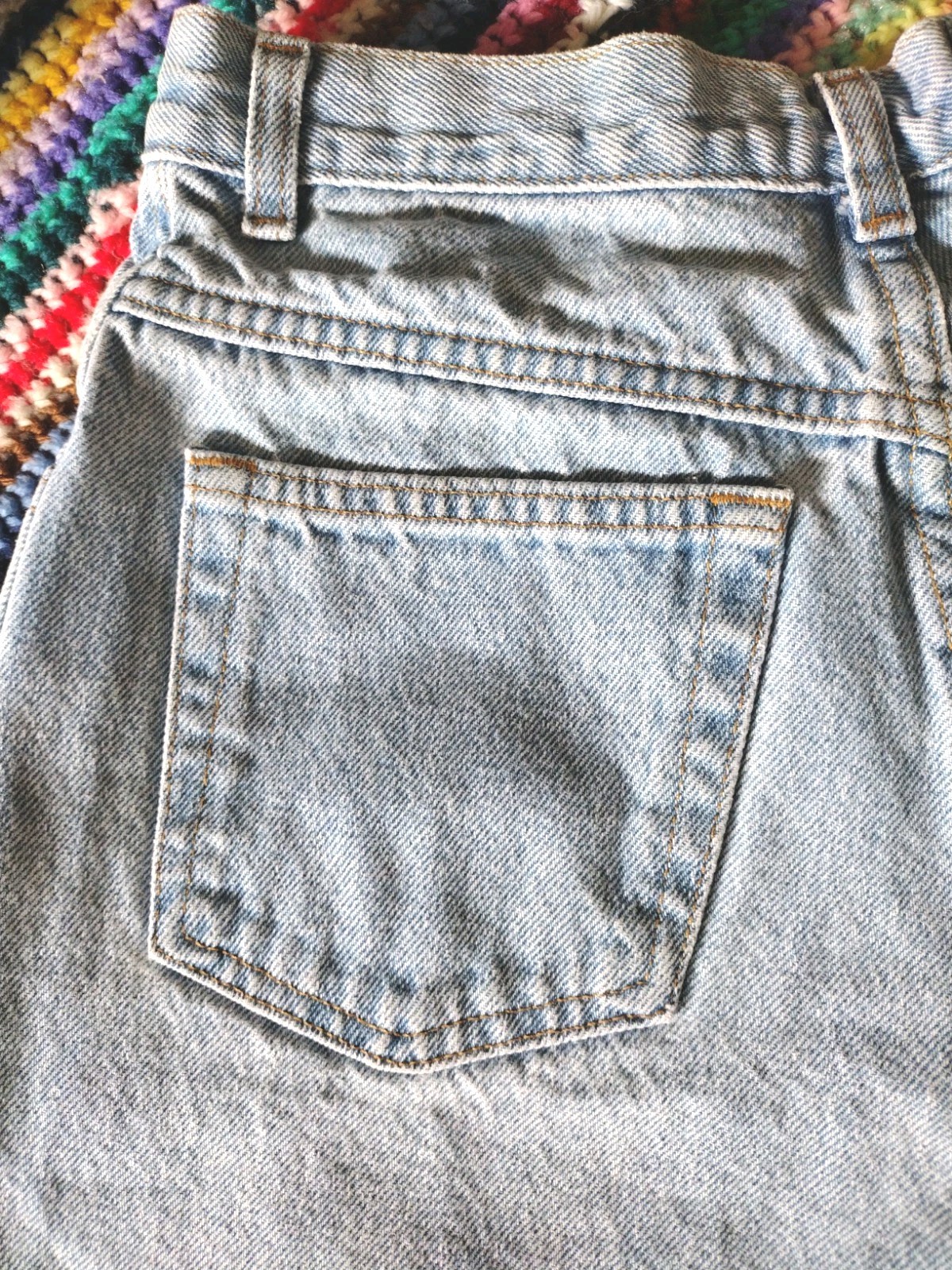 Vintage Gitano 100% Cotton Denim 5 Pkt High Waist Frayed Hem Jean Short Sz 10 GB