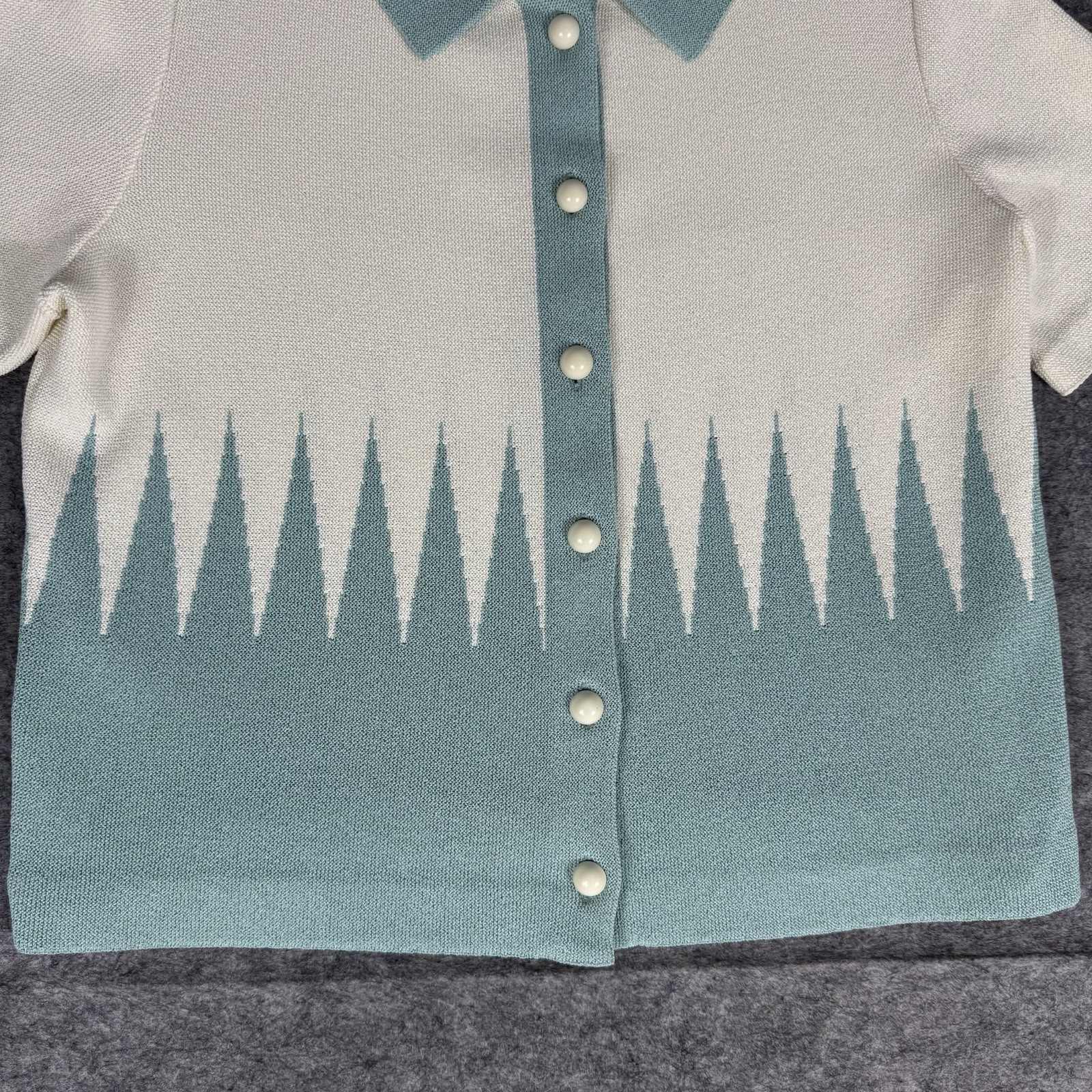 Vintage 70s Kimberly Knit Polo Women’s Size 20 Rockabilly Mod Disco Sweater Golf