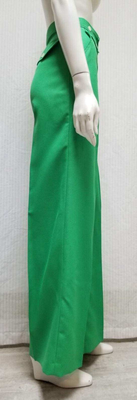 NOS Vintage 1970&rsquo;s Green Polyester Twill Pants – Waist 28 inches