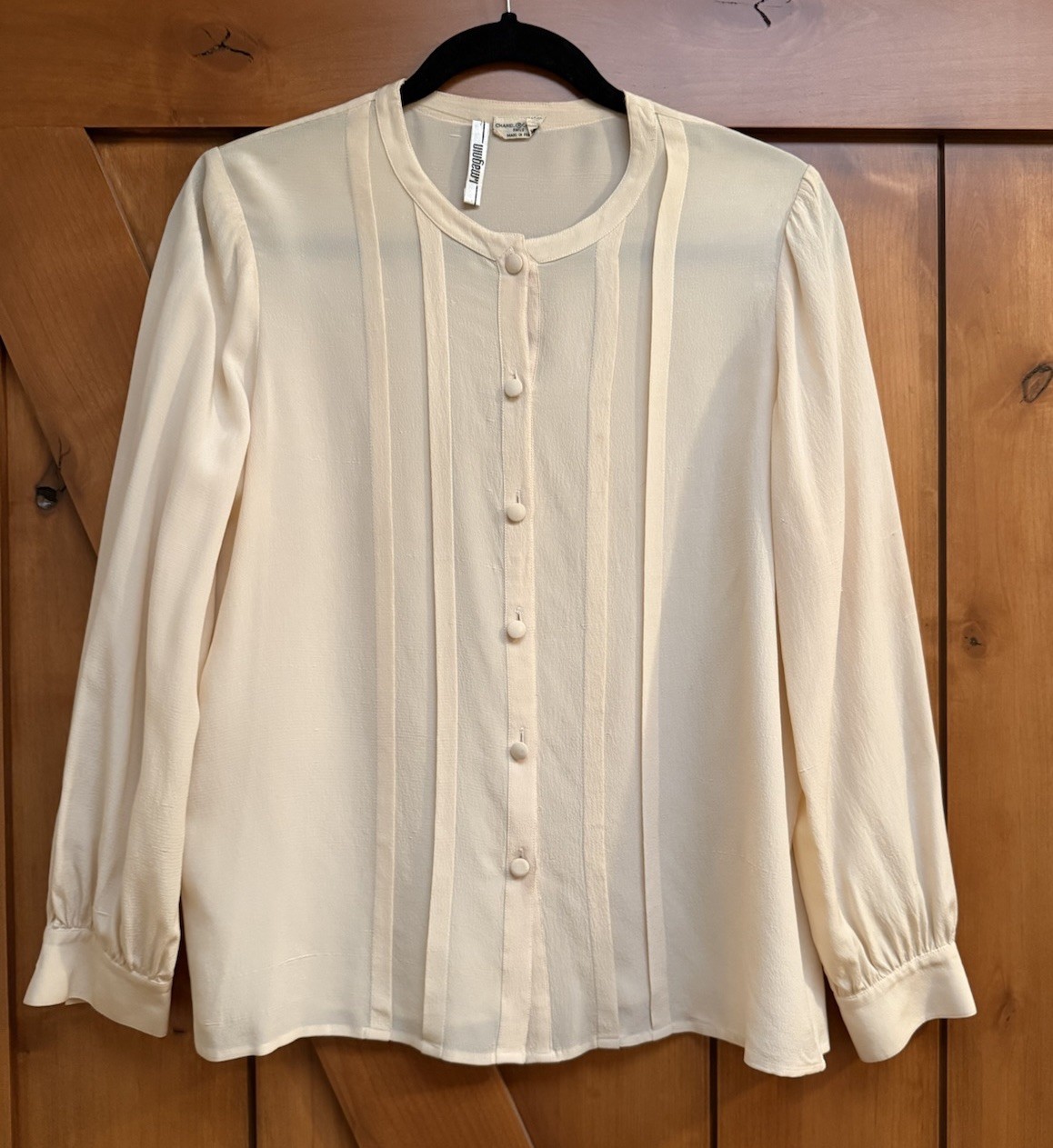 Vintage Chanel Creations I Magnin Cream Long Sleeve Button Up Blouse Shirt