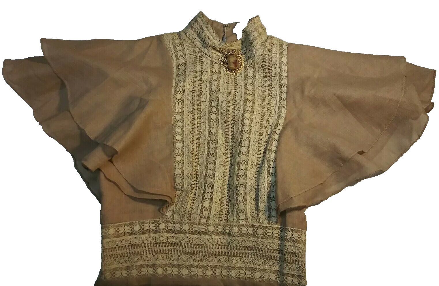 70s Victorian Style Dress xs Prairie Boho Hippie Butterfly Sleeves CALDERON