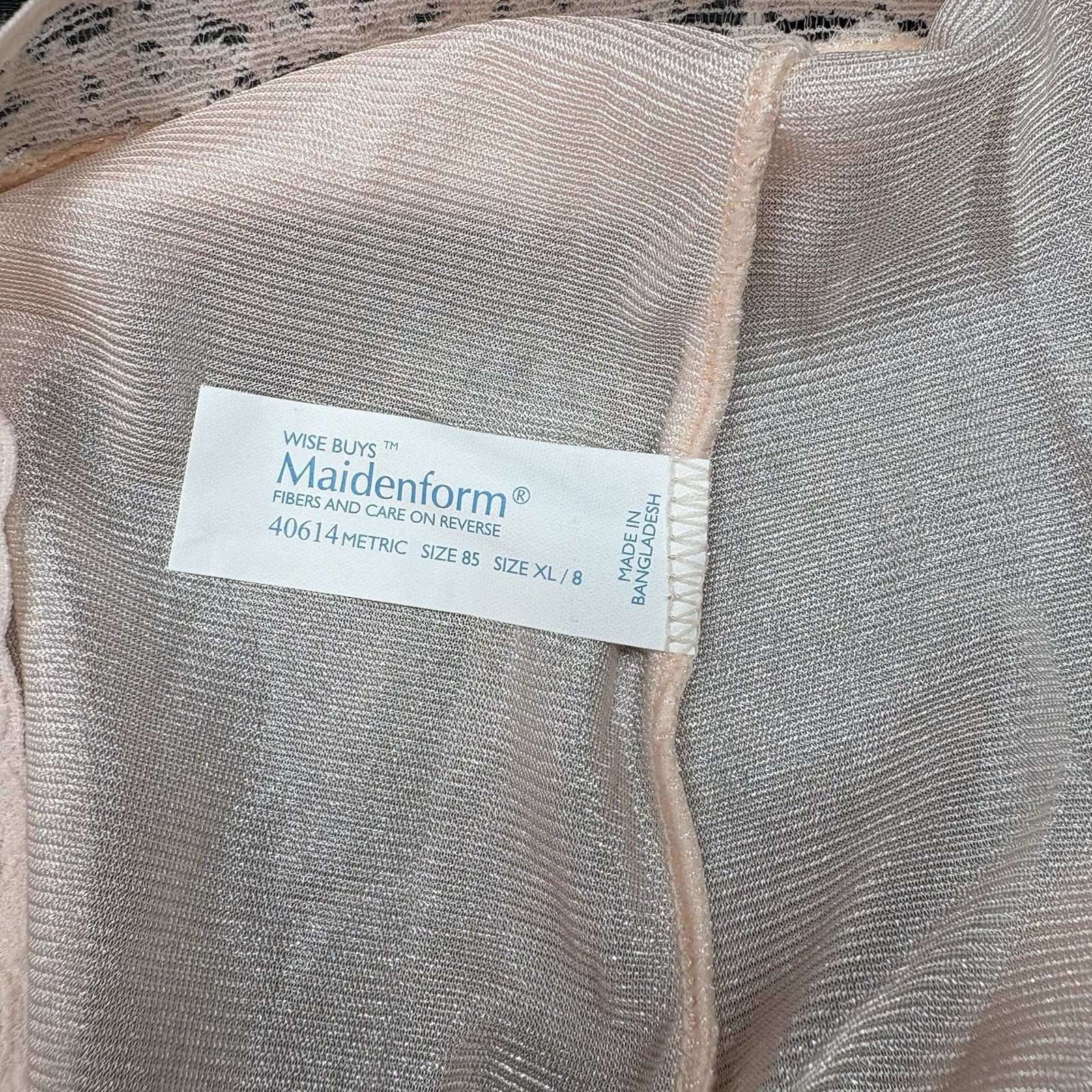 Vintage Maidenform Wise Buys Nylon Granny Brief Panties Lace Trim Peach NOS Sz 8
