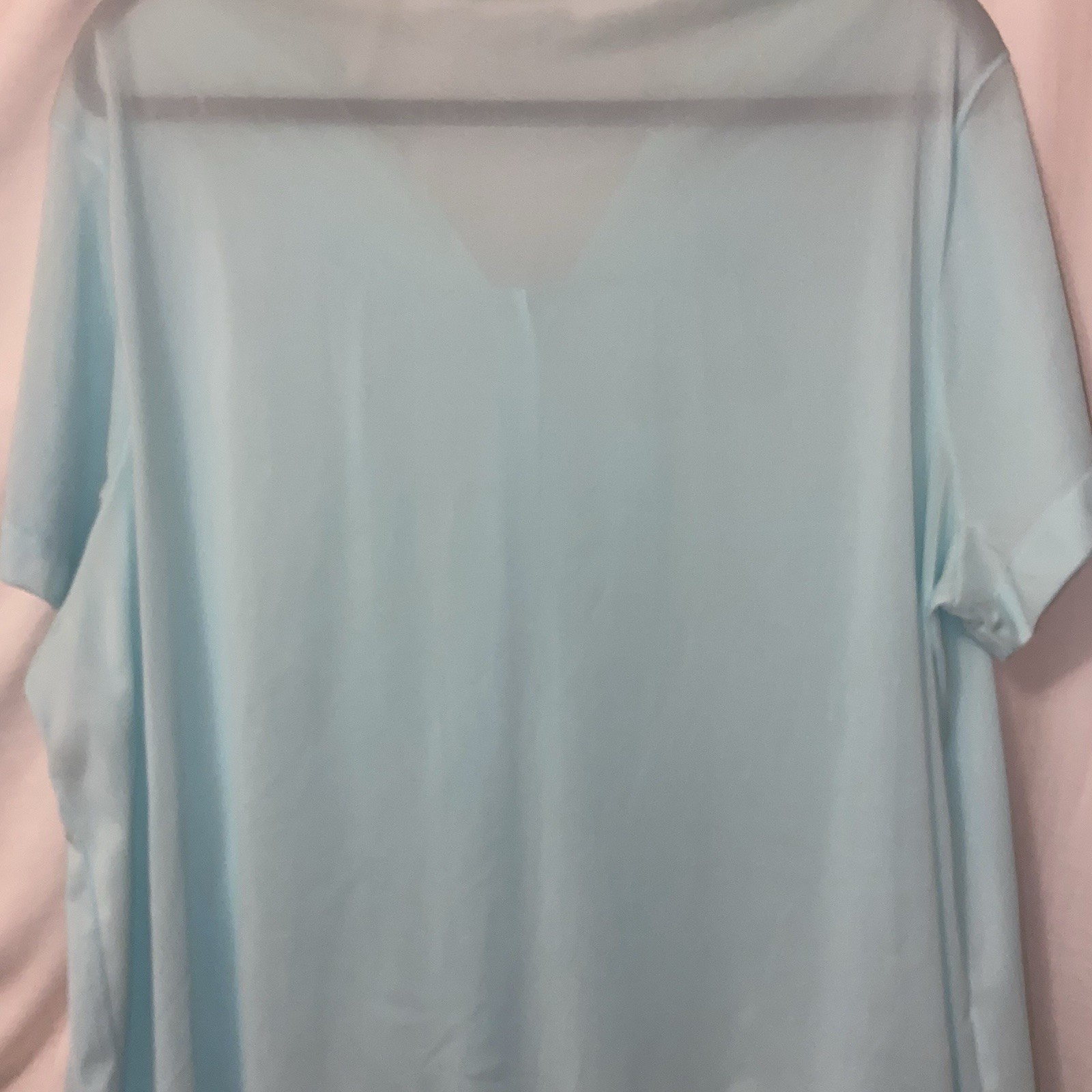 Vintage Vassarette Bed Jacket Nightgown Aqua Blue Lace Trim Made USA XXXL 3XL