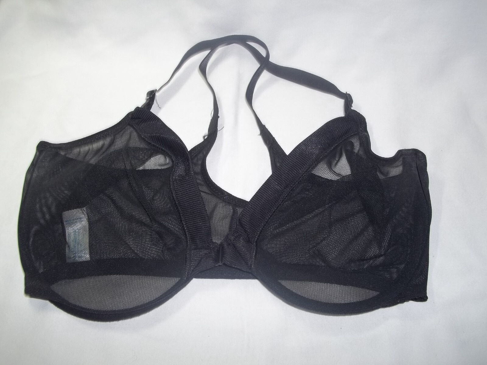 Vintage MAIDENFORM 3919 Inner Solutions Bra Front Close MESH 36D Black EXC Cond.