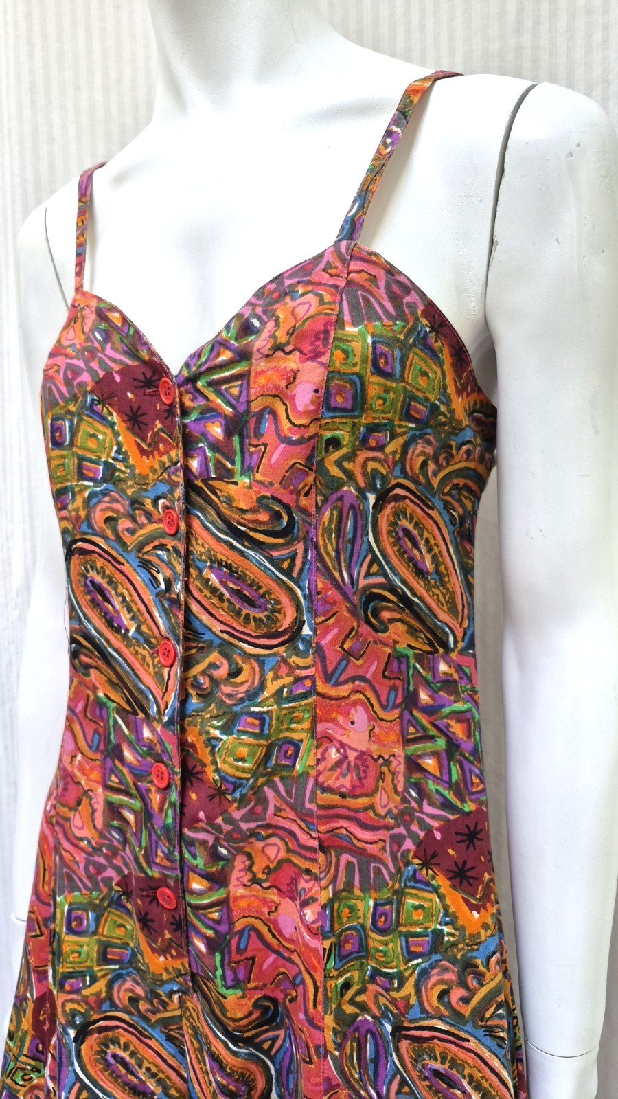 Vintage 1990s TREND BASICS Paisley Floral Romper Criss Cross Back – Size S – EUC