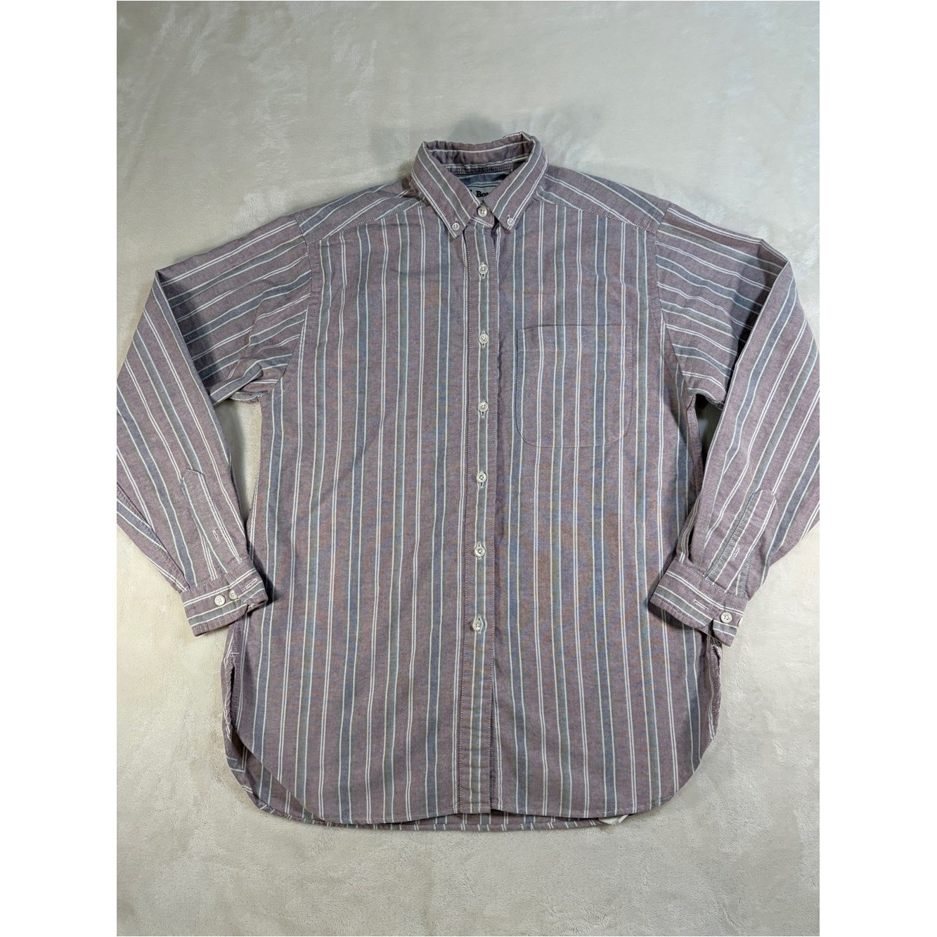 Vintage L.L. Bean Women&rsquo;s Striped Button Down Shirt Cotton Long Sleeve – Size XS