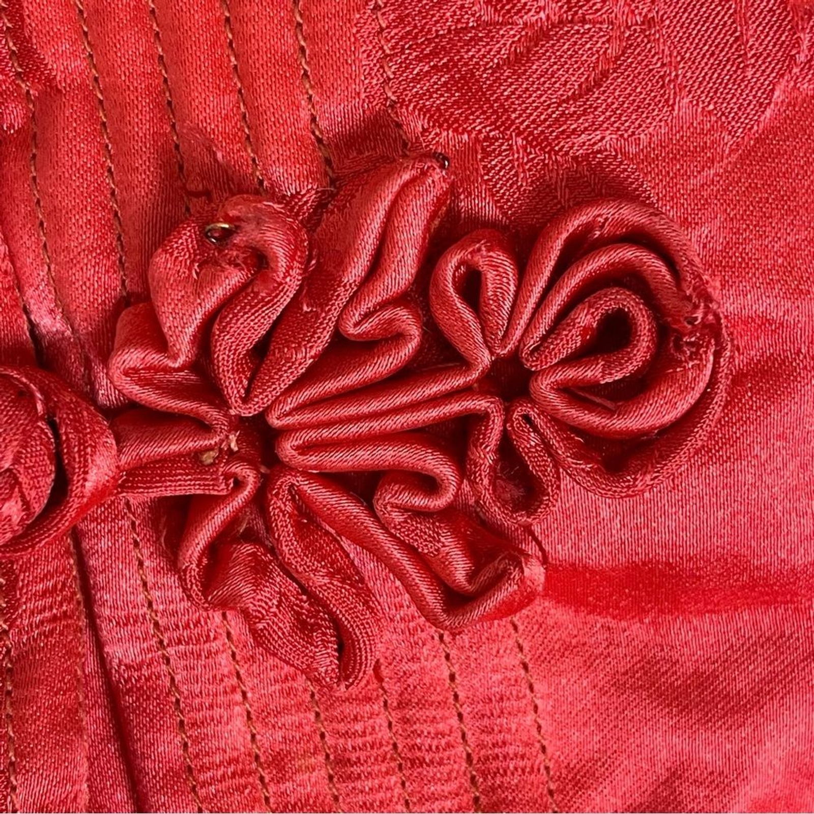 Vintage 1950s Dynasty Jacket Frog Closures Reddish Mandarin Collar Hong Kong