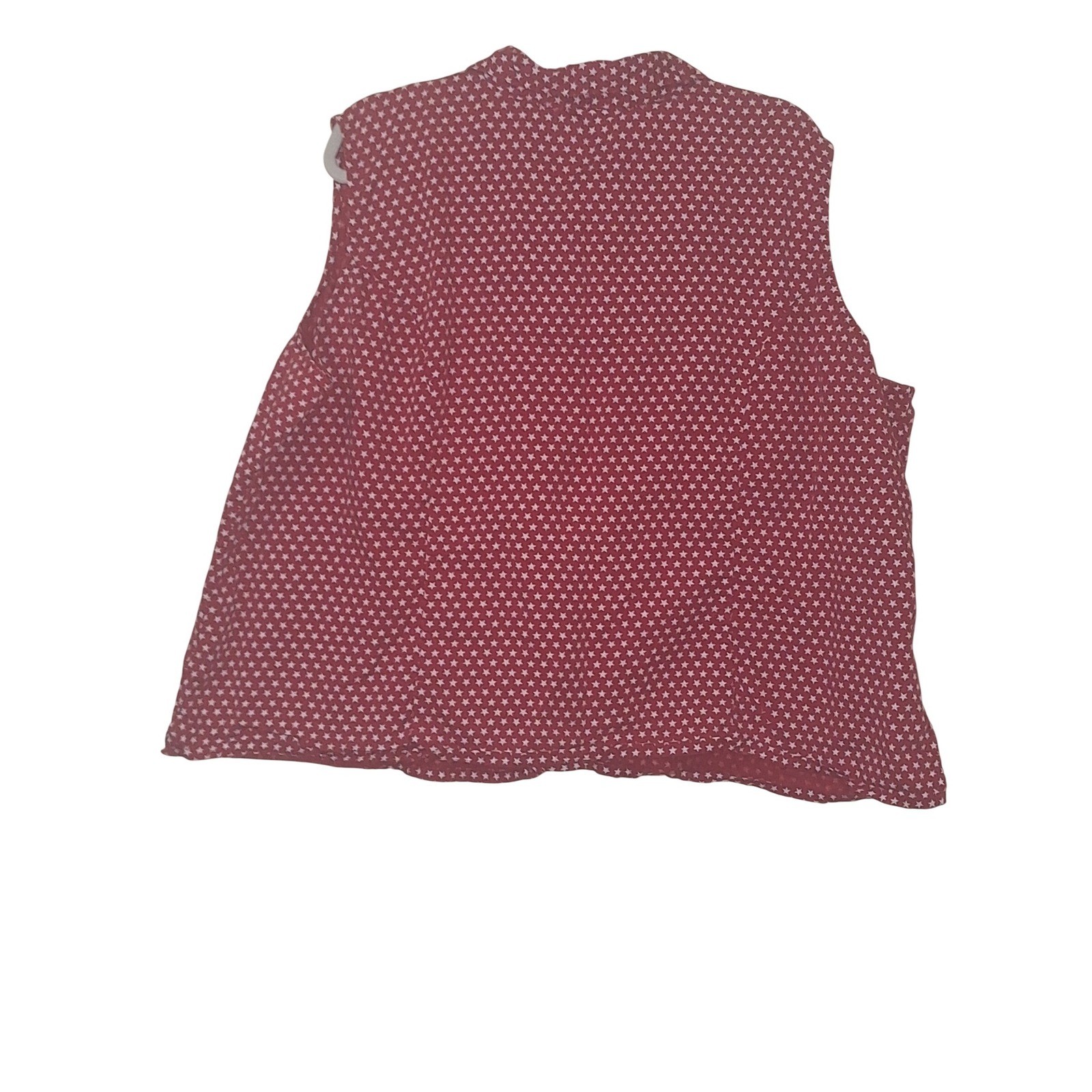 Vintage Fashion Bug Sleeveless Button Up Stars 4th July Size 30/32 Blouse Top