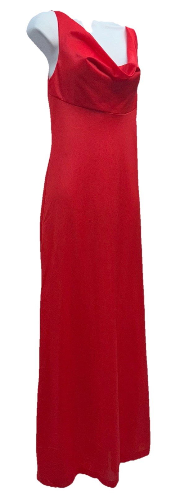 VTG 70s GILEAD Size 32 Sleeveless Cowl Neck Empire Waist Nylon Nightgown Red