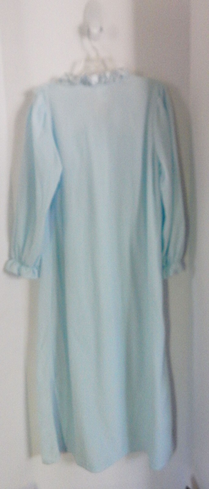 Vintage Gilligan O’Malley Blue Long NightGown with Ruffled Lace USA Size L16/18