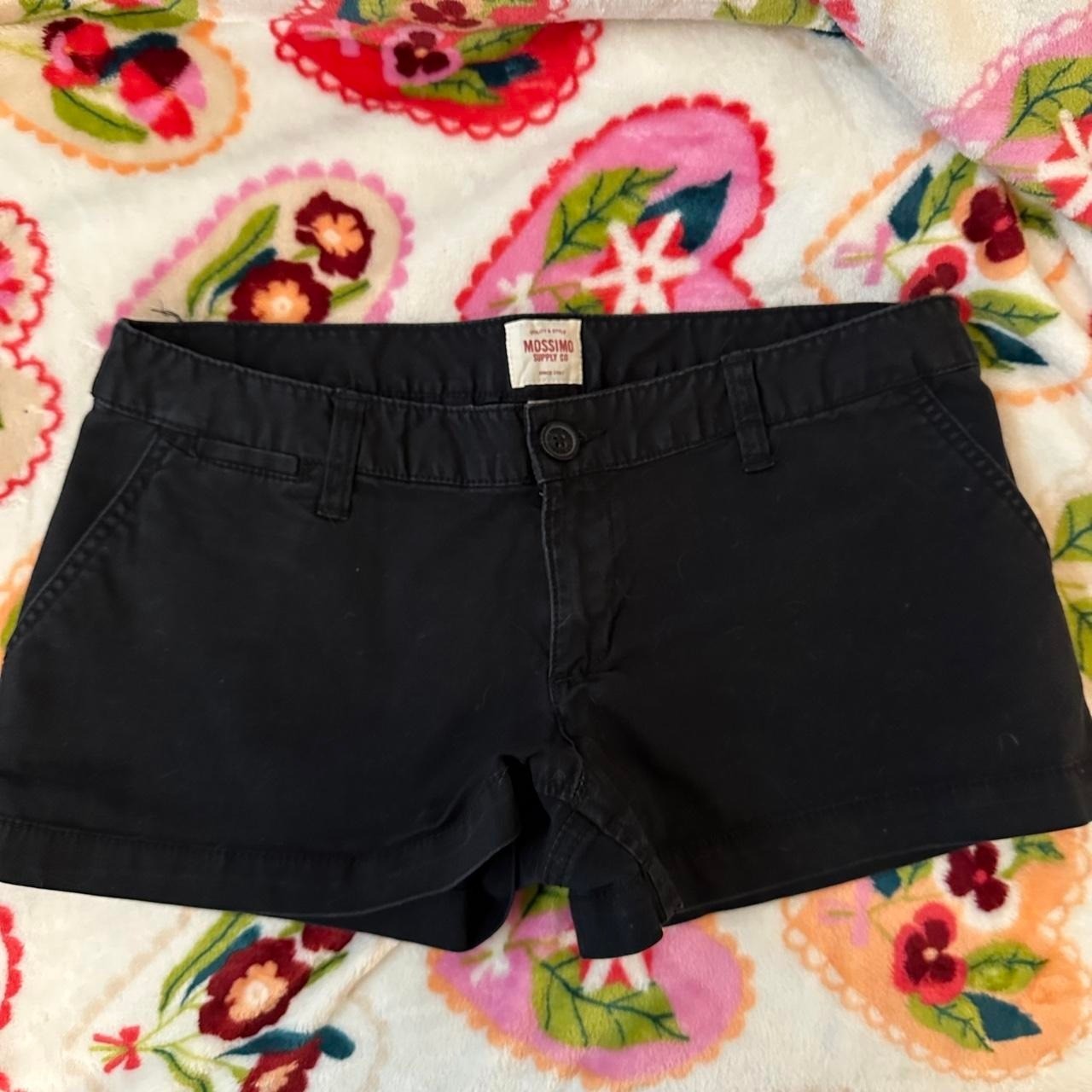 Vintage Y2K Mossimo Black Preppy Twee Low Rise Cotton Micro Short Shorts Size 11
