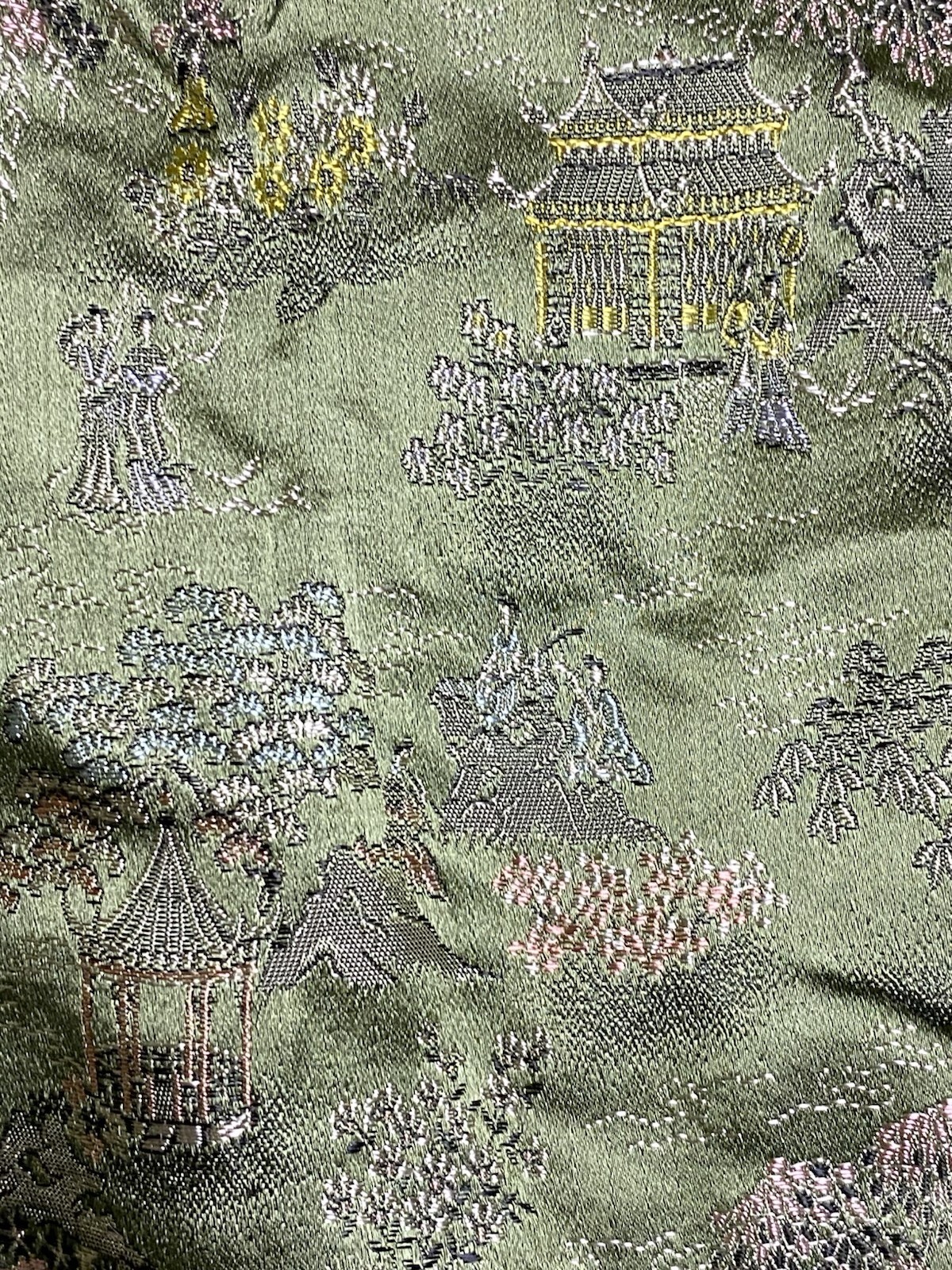 VTG Embroider Estat Regency Brocade Blazer Detail Puff Sleeve XS Oriental Design