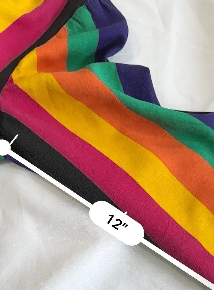 Vintage 80s Alex Tala Striped Rainbow Colourway Blazer Coat Size XL