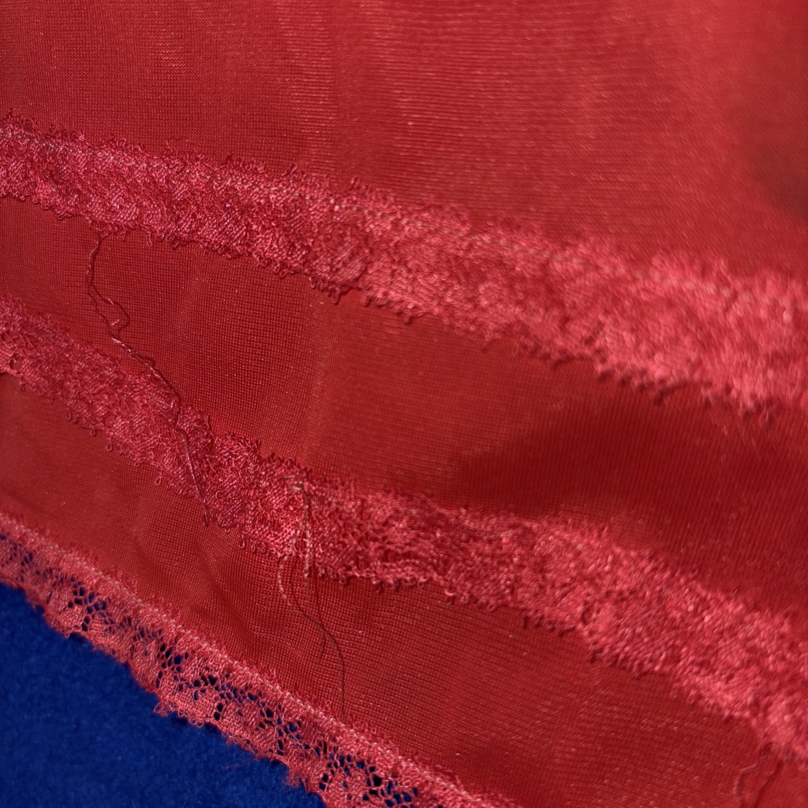 Strutwear Vintage 1950’s Red Nylon Slip Dress Lace Small 34