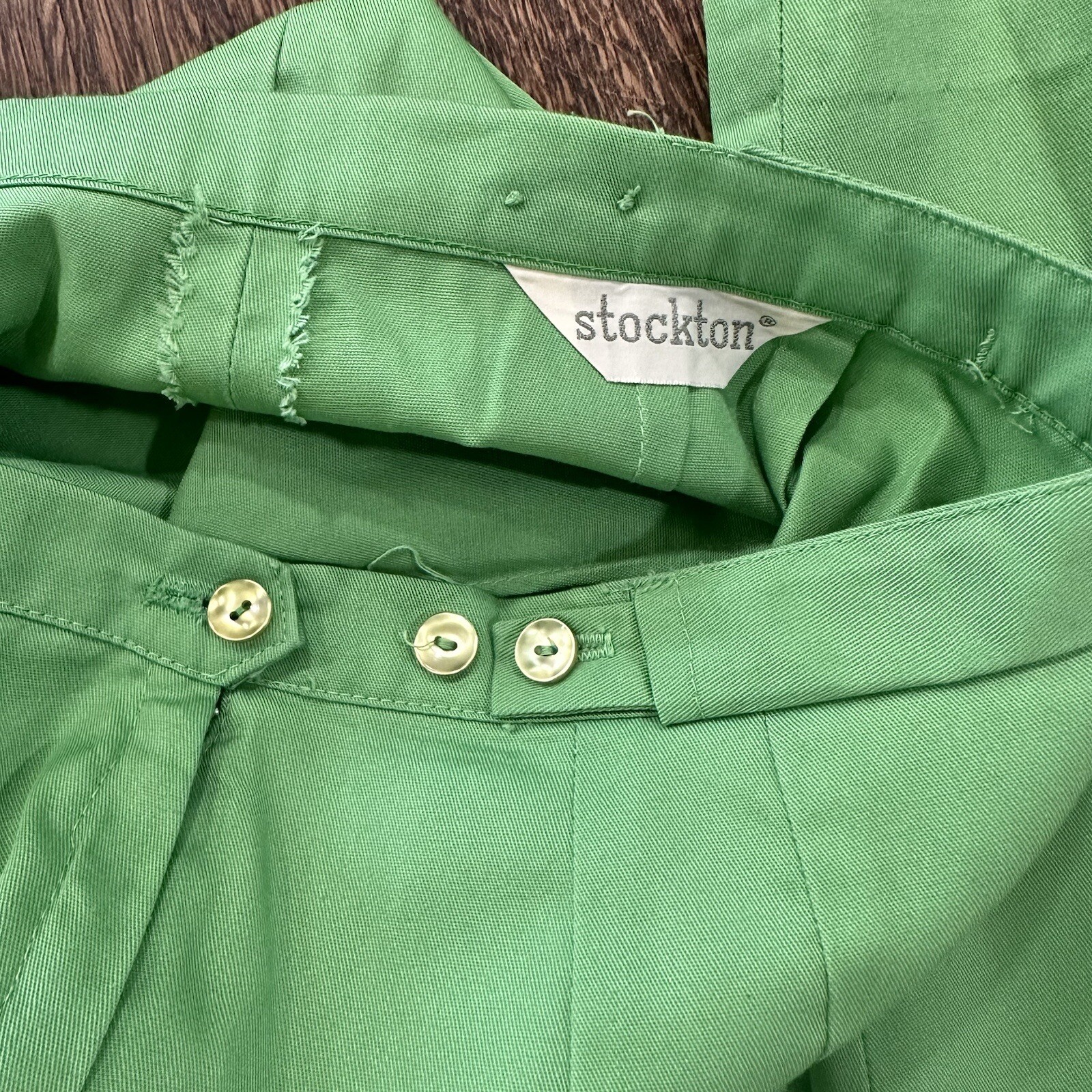 1960s Lime Green Cigarette Pants By Stockton With Koratron Fabric