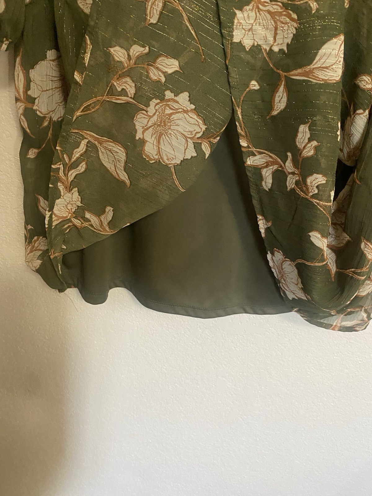 Vintage 90’s Indigo Rose Olive Green Tiered Babydoll Midi Dress Cottagecore Boho
