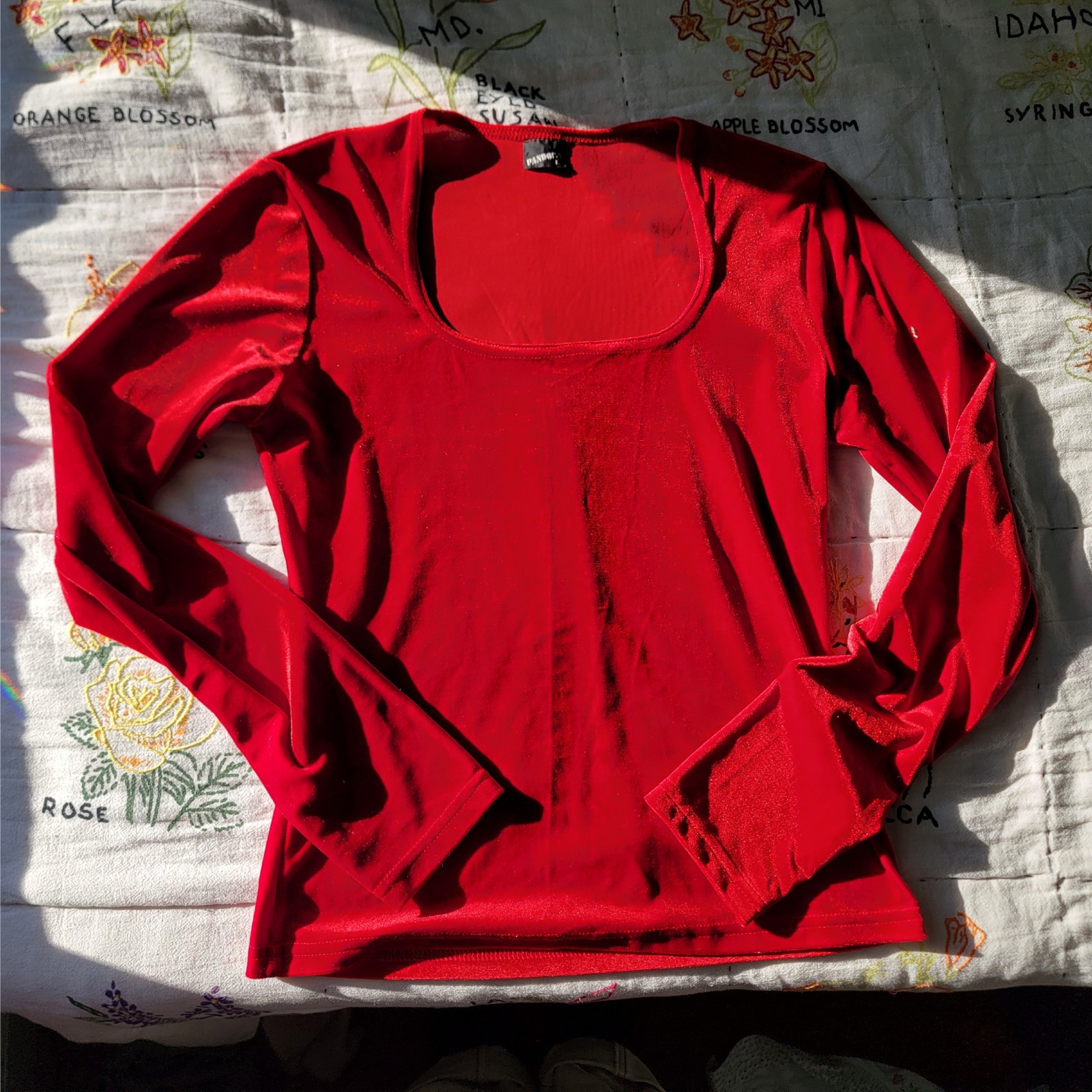 ❝ pandora vintage 90s red velvet shirt ⋆🥀⋅ ❞