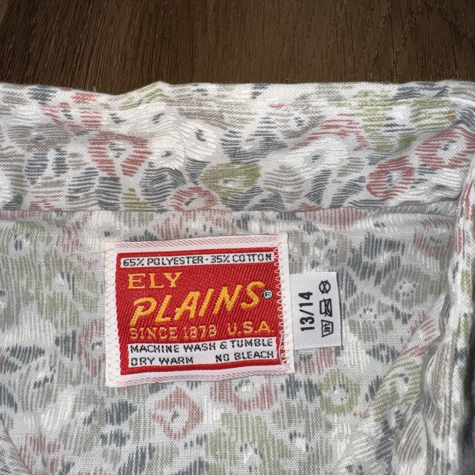 Vtg Pearl Snap Shirt Ely Plains Western Rockabilly AOP Floral 70s Size 13 14