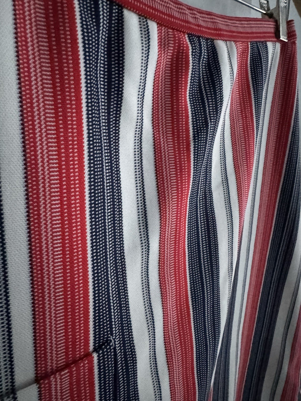 Vintage 1970s Haymaker Polyester Golf Tennis Skirt Skort Red/White/Blue Stripes