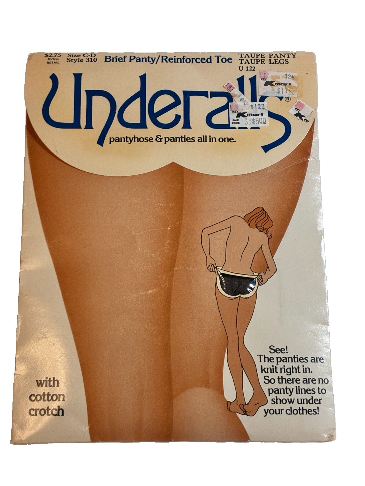 Vintage Underall Pantyhose And Panties In One Size C-D Style 310