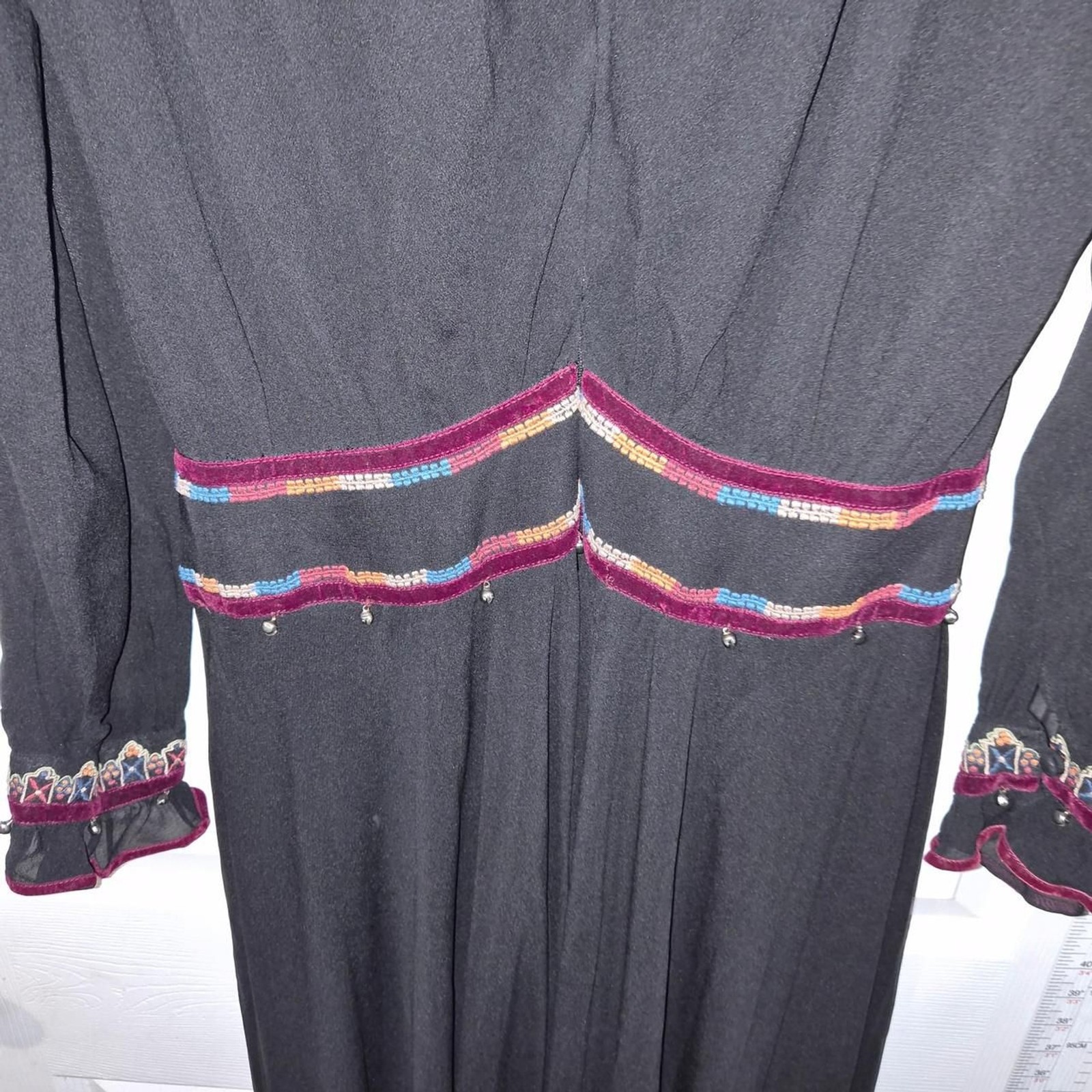 Talitha Black Embellished Bohemian Maxi Dress XS