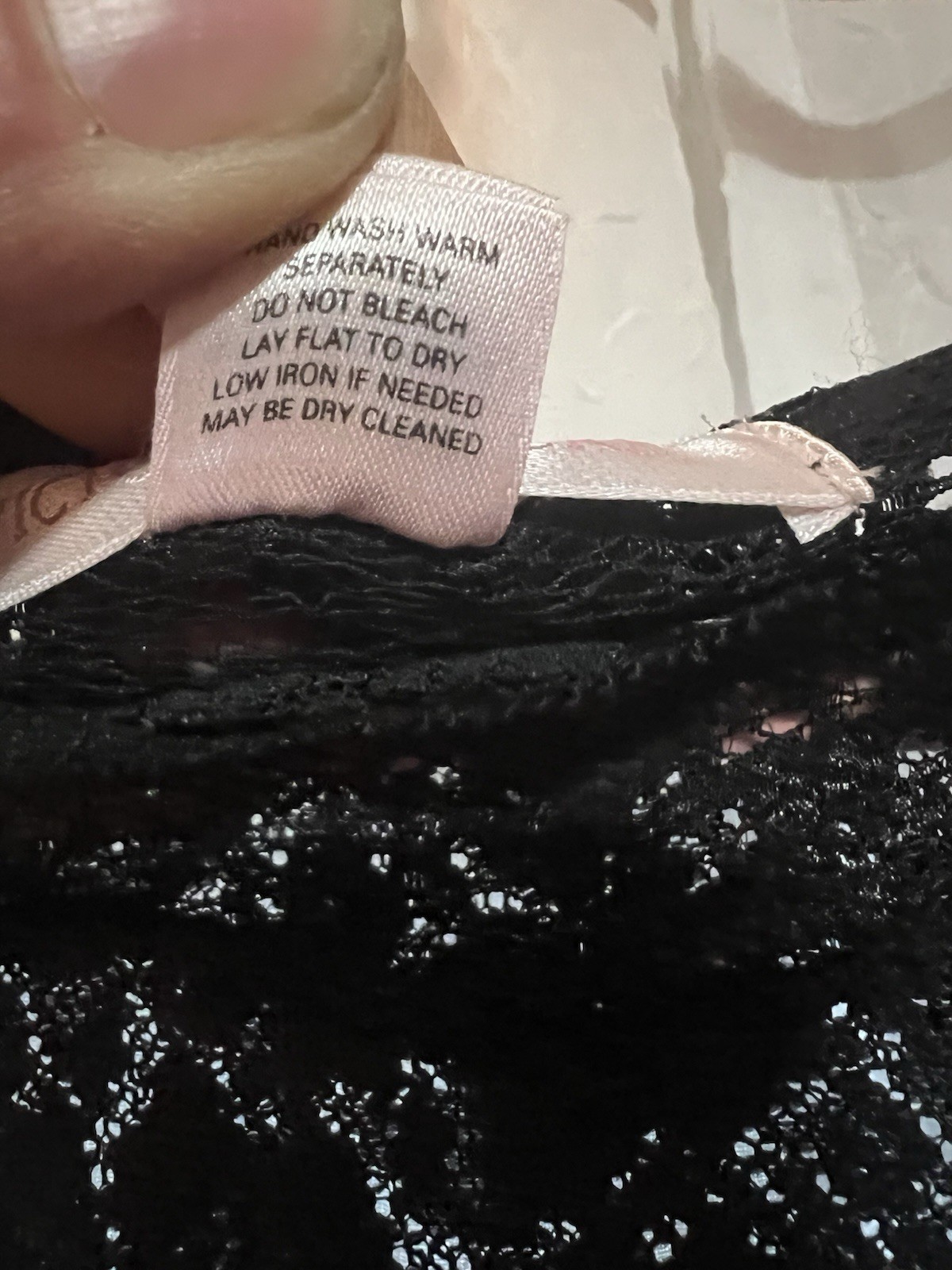Vtg Y2K Victoria Secret Black Lace Lingerie Dress Bell Sleeves Large